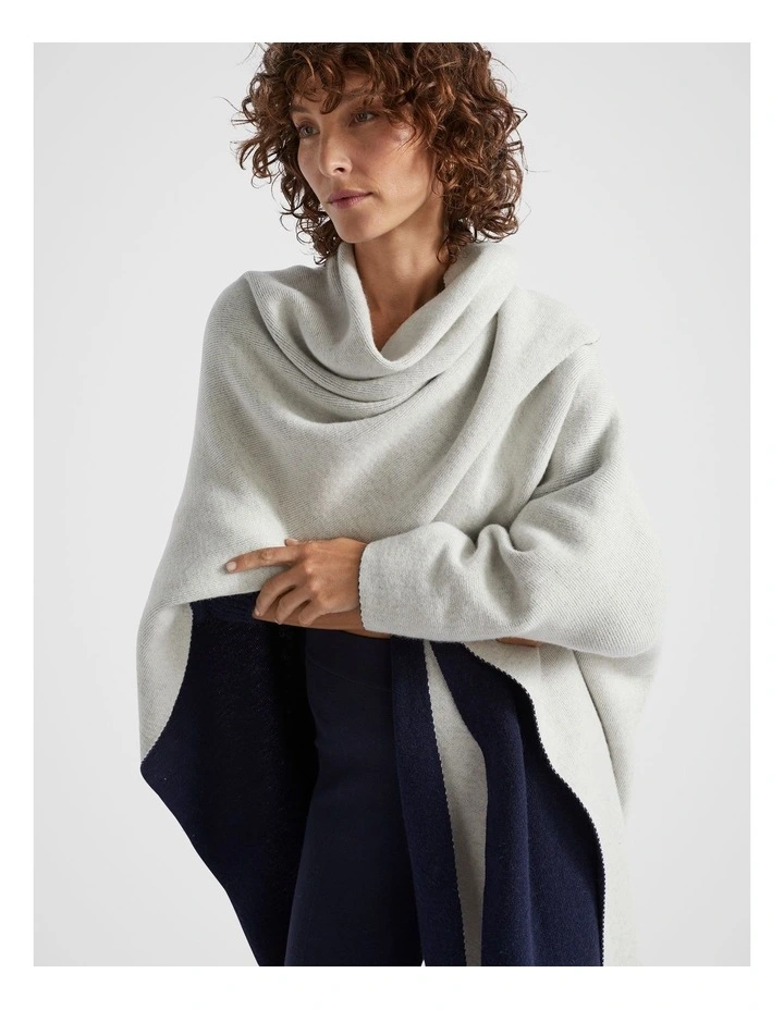 Wool Blend Wrap in Oat