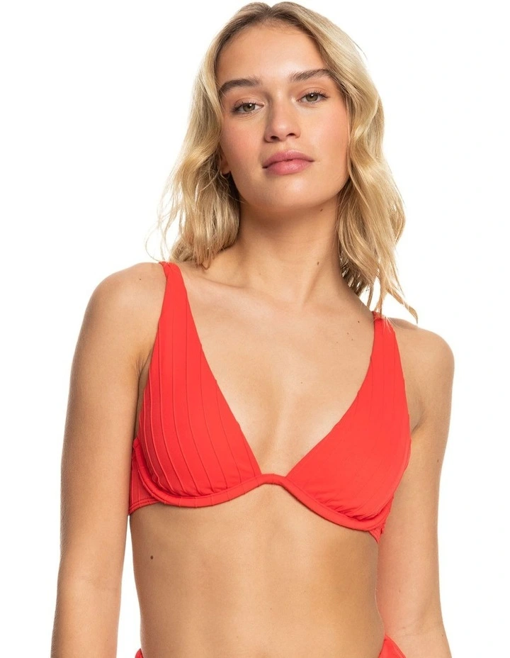 Rib Love Offshore V-Neck Bikini Top in Bittersweet