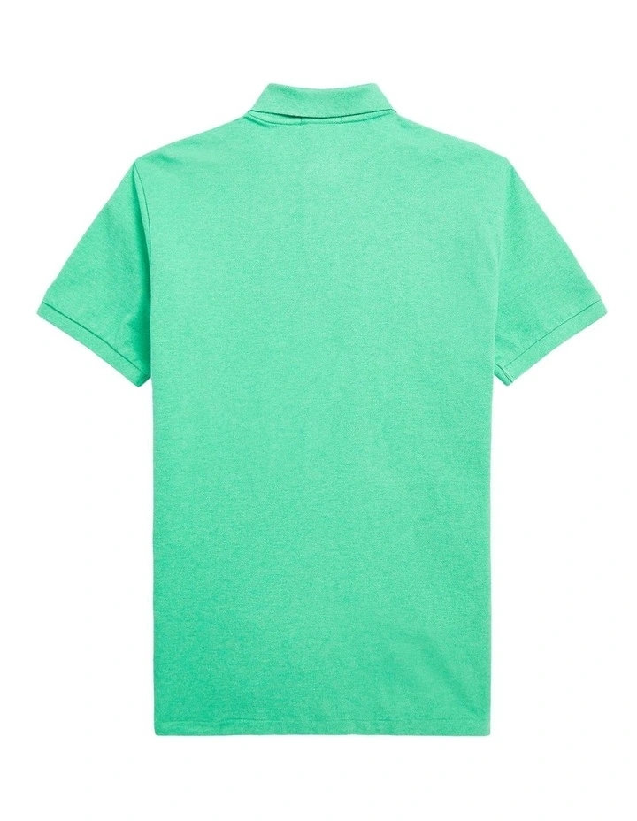 Custom Slim Fit Mesh Polo Shirt in Green