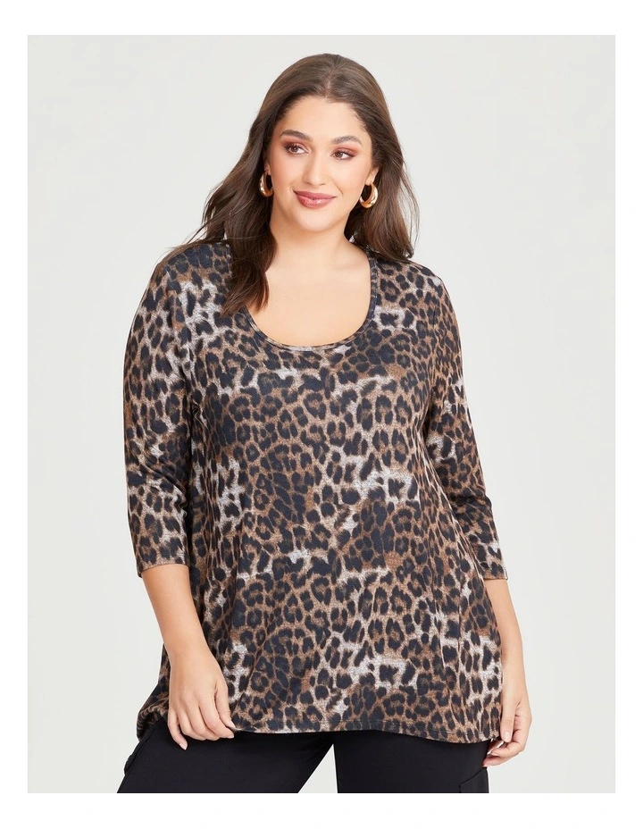 Snug Print Top in Leopard