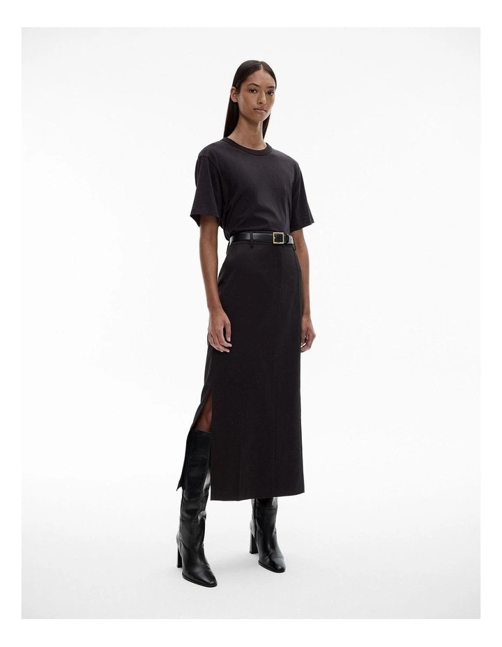 Seam Detail Maxi Skirt in Black