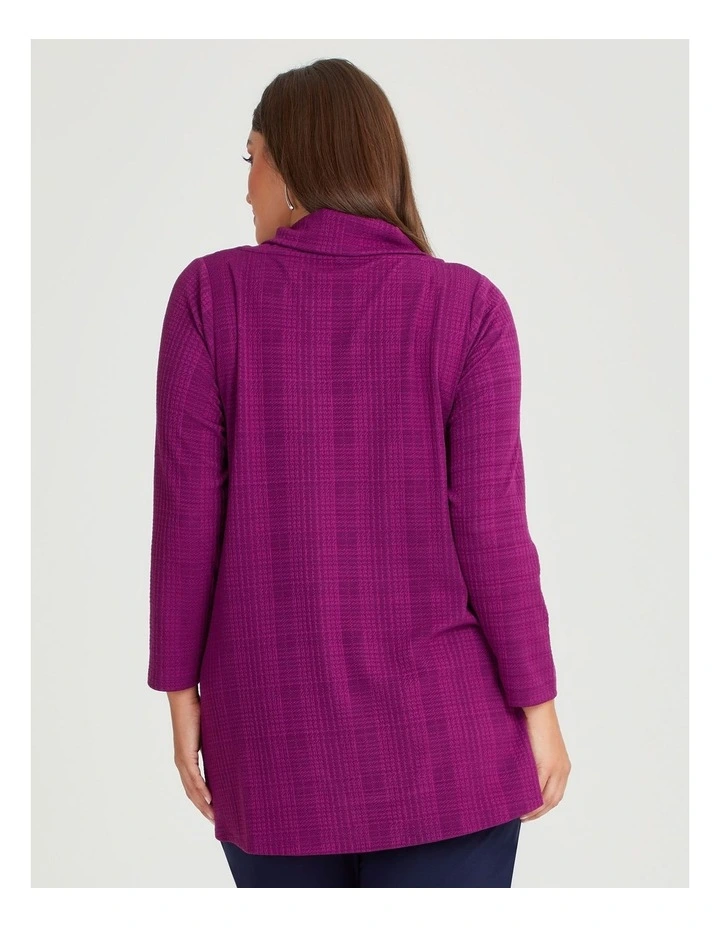 Blair Textured Cowl Neck Top in Pink