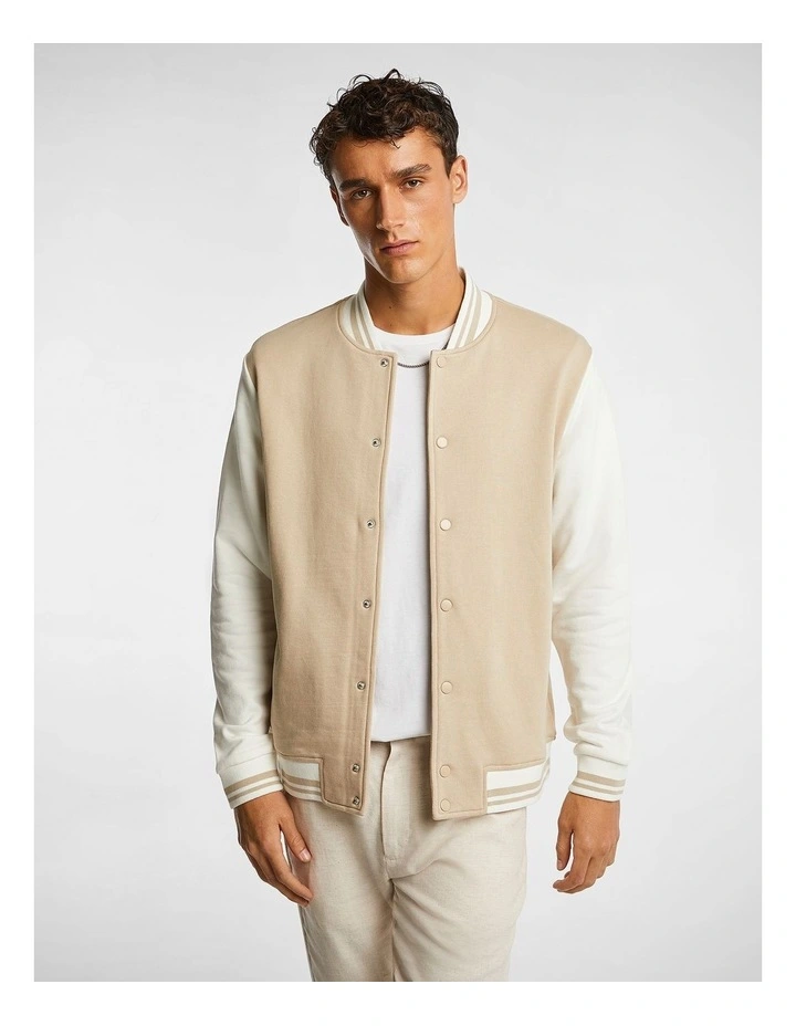 Burleigh Varsity Jacket in Natural