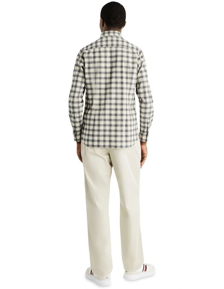 Flex Textured Grid Check Shirt in Blue