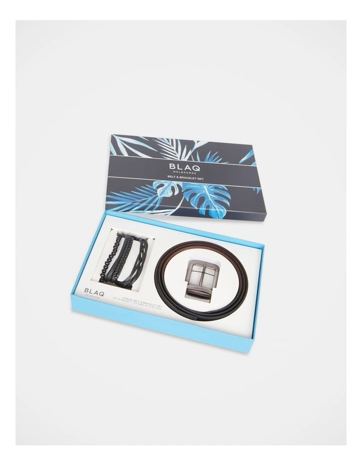 Belt & Bracelet Set in Black
