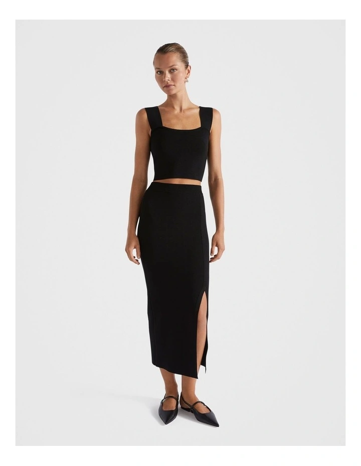 Crepe Knit Bodice in Black
