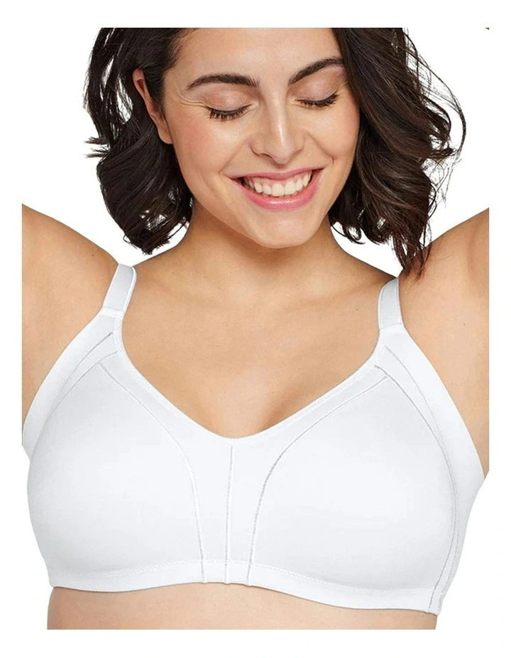 Side Smoothing Wirefree Minimiser Bra in White