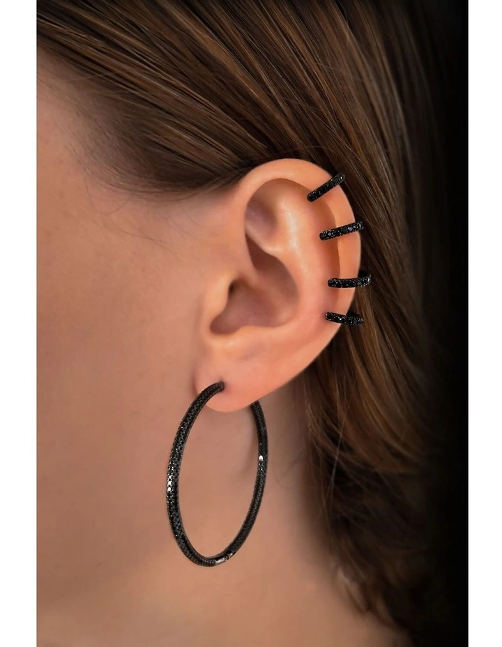 Pursuit Pave Hoops in Black