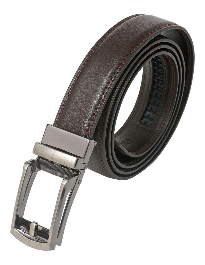 Mayfield No Hole Vegan Unisex Belt in Brown