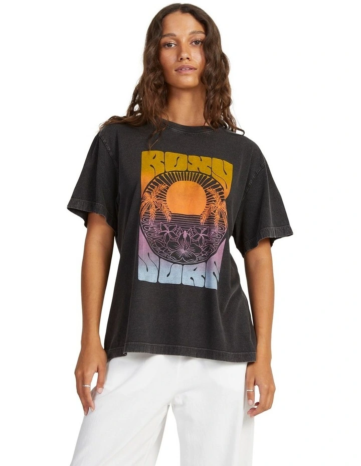 Back To Land Relaxed Boyfriend T-Shirt in Anthracite