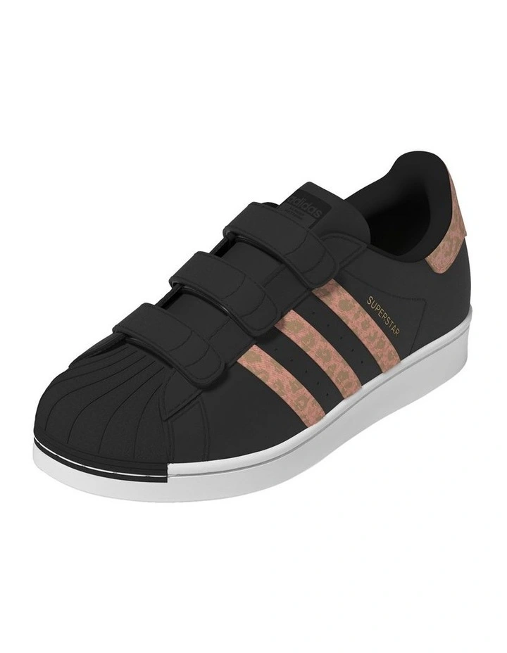 Superstar Animal Self-Fastening Pre-School Sneakers in Black