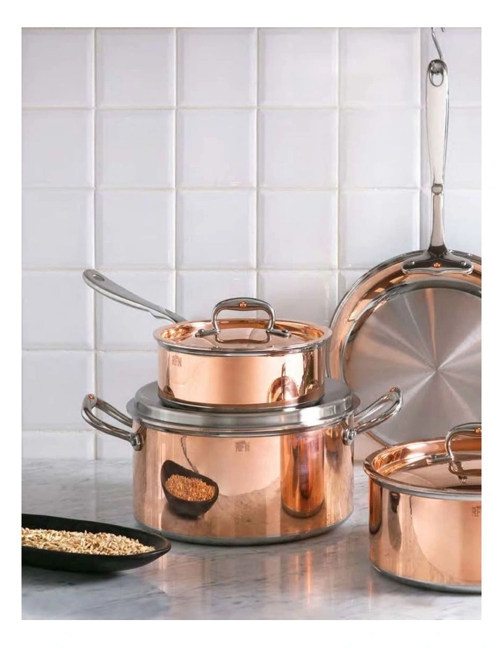 Stainless Steel Induction Covered Saucepan 16cm/1.4L in Copper