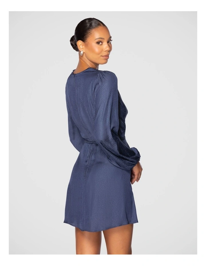 Virgil V Neck Mini Dress in Navy