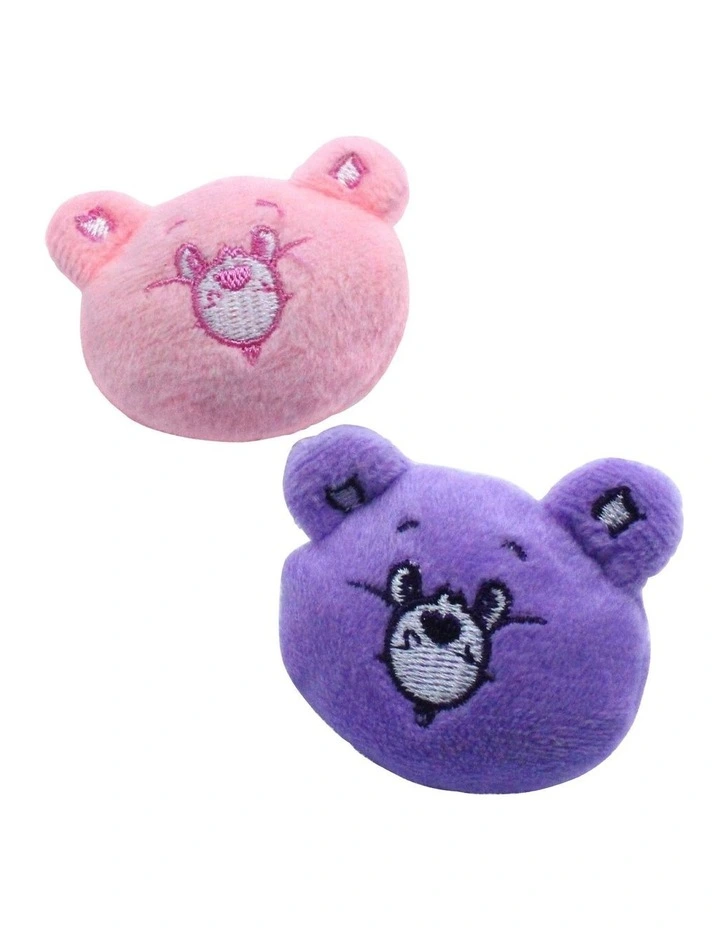 Pom Pom Hair Clips 2 Pack in Purple & Pink