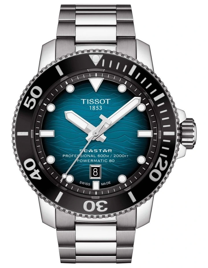 Seastar 2000 Professional Powermatic 80 T1206071104100 Automatic Watch in Aqua