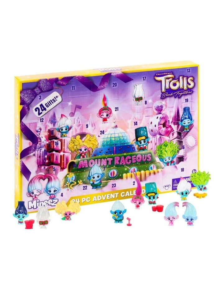 Dream Works Trolls Band Together Mineez 24 Pieces Holiday Advent Calendar