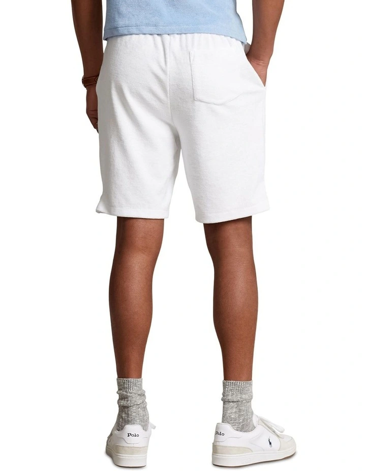 Terry Drawstring Short in White