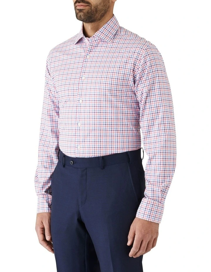 Tailored Fit Marcell Check Long Sleeve Shirt Pink