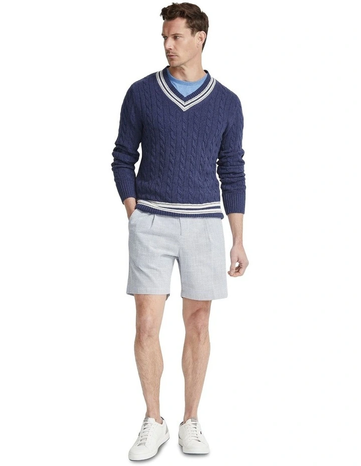 Richie Cricket Cable Knit Top in Navy