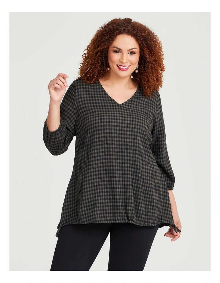 Natural Erba Check Tunic in Check