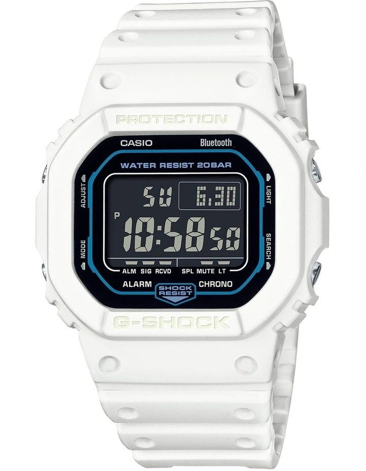 G Shock Resin Watch in White/Black