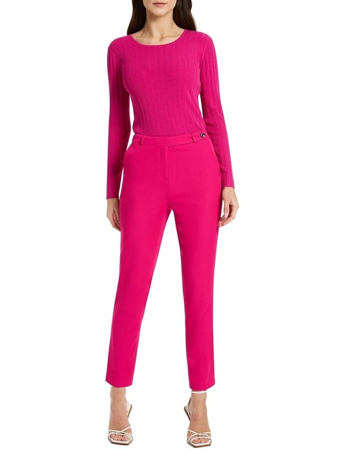 Raina Straight Leg Pant in Berry Pink