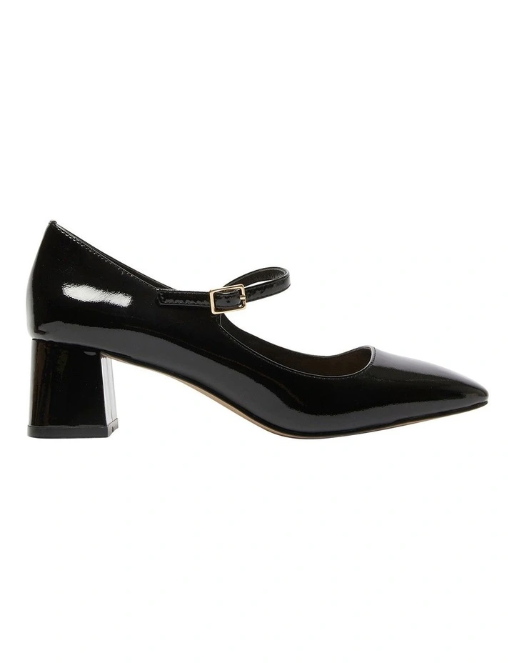 Tempt Heeled Shoes in Black Patent