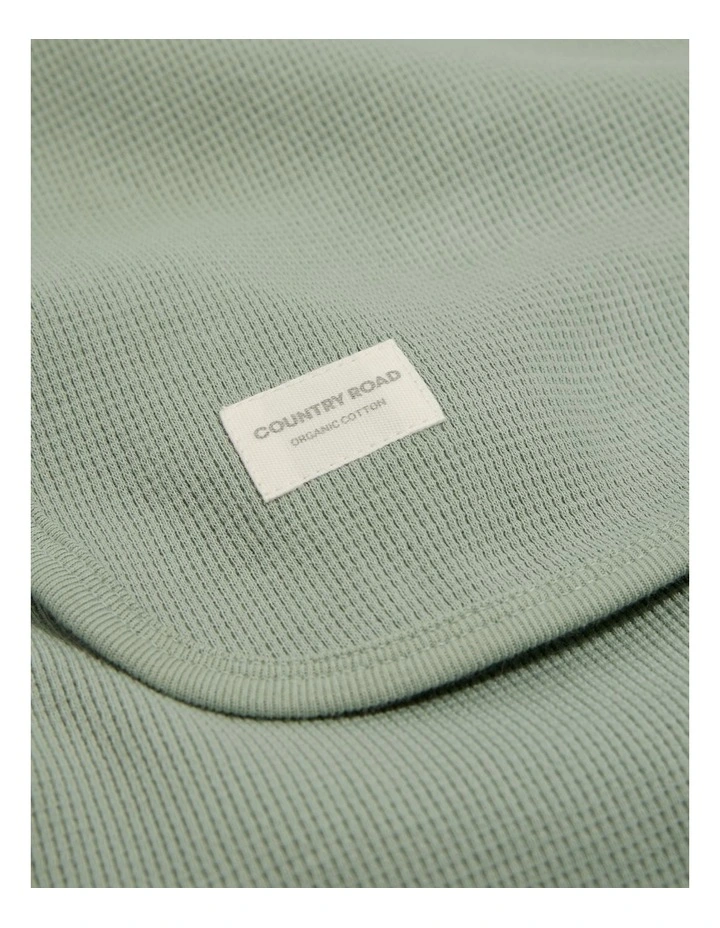 Organically Grown Cotton Waffle Blanket in Fern