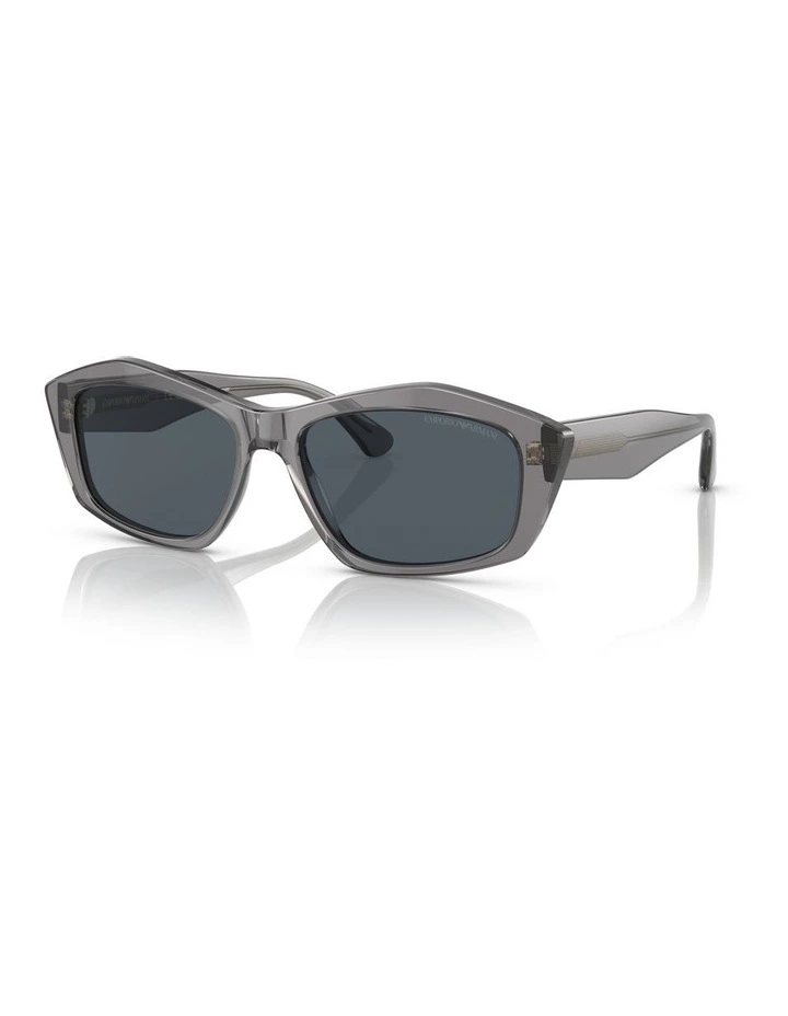 0EA4187 Sunglasses in Shiny Transparent Grey