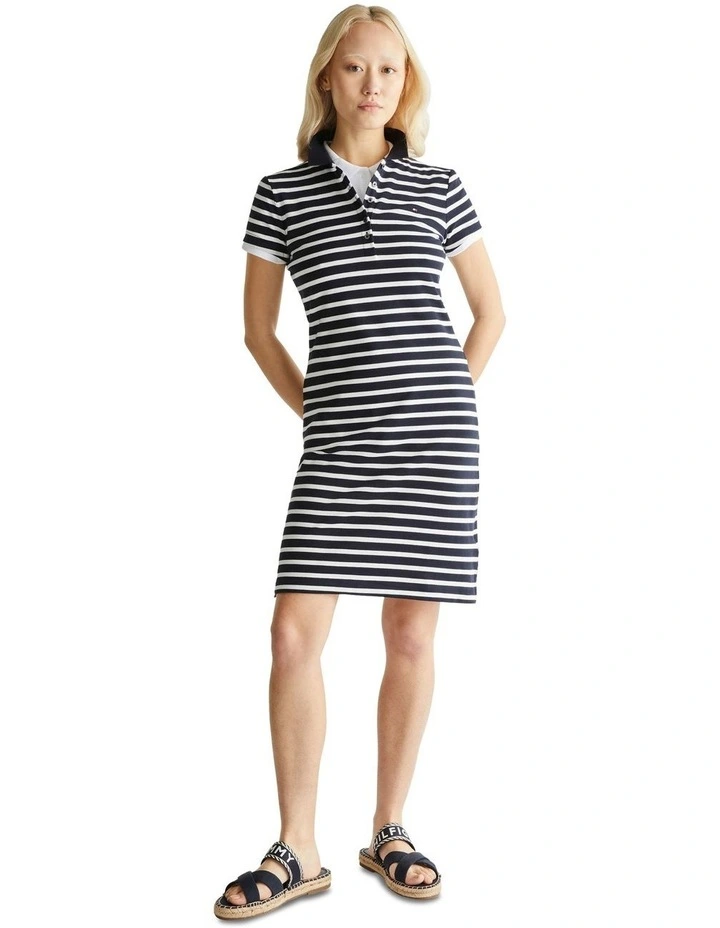 Slim Polo Dress in Blue