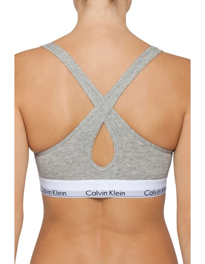 Modern Cotton Lightly Lined Bralette in Grey
