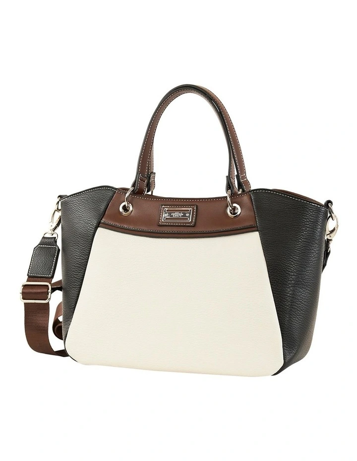 Stevie Satchel Bag in Stone Black Multi