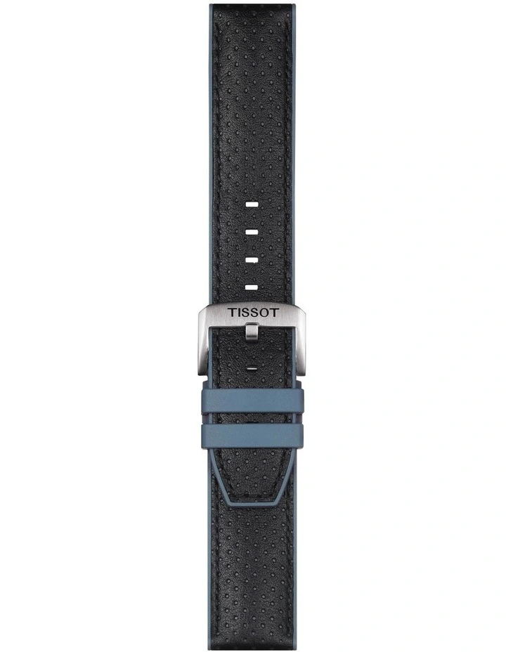 Official Leather And Rubber 22mm Watch Strap in Blue