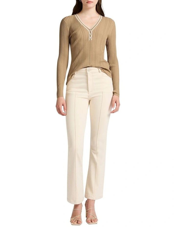 Patti Pointelle Rib Top in Wine