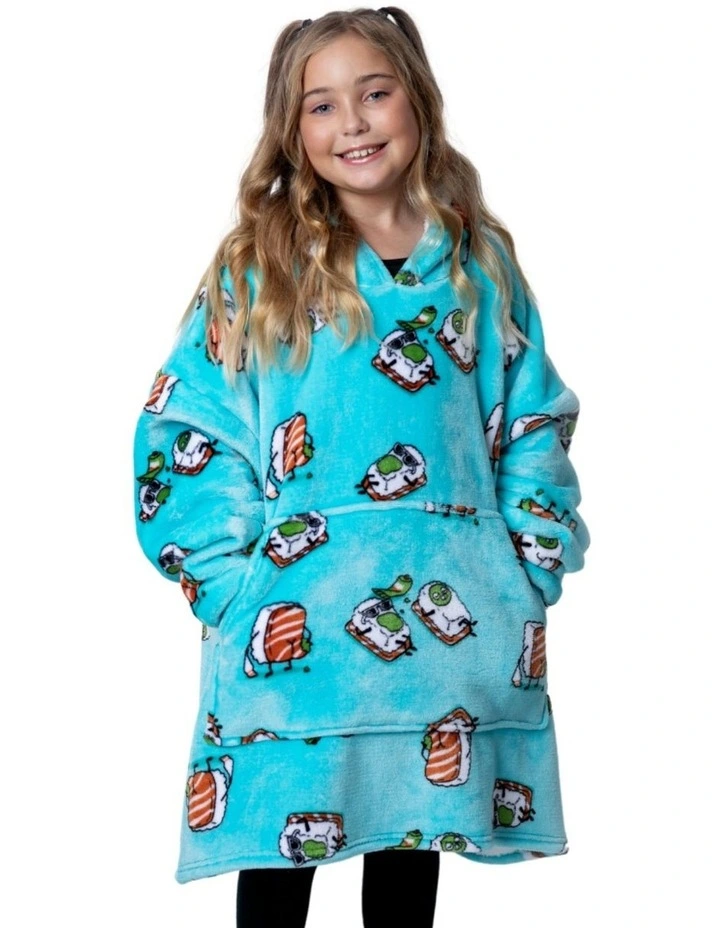 Wassup'b Giant Hoodie in Teal