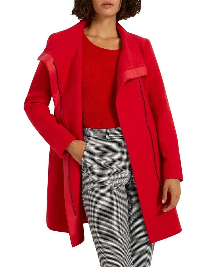 Sophie Felted Wool Coat in Bad Blood