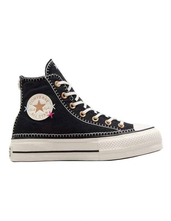 Chuck Taylor All Star Lift Crafted Stitching Platform Sneaker in Black