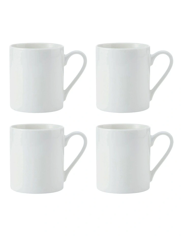 Egret Mugs Set 380ml 4 Piece in White