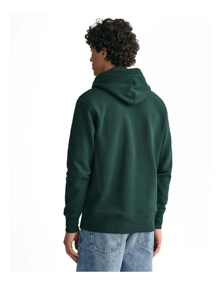 Archive Shield Hoodie in Tartan Green