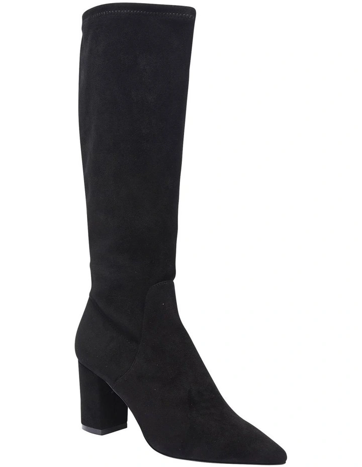 Kendall Black Stretch Suede Boots