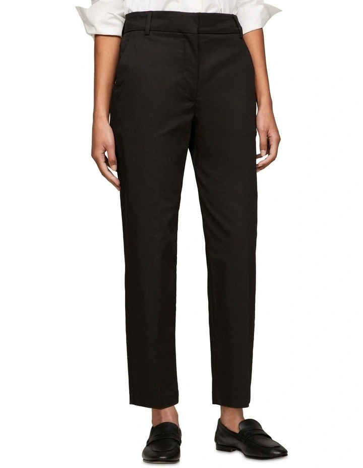 Slim Straight Cotton Chino in Black