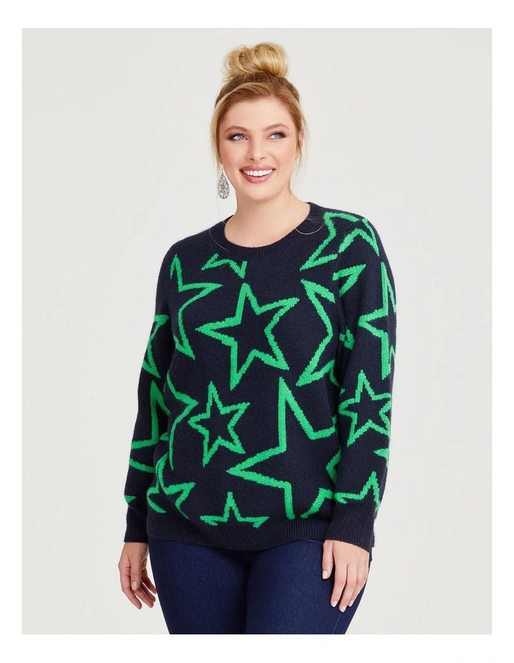 Bright Stars Knit Jumper in Navy
