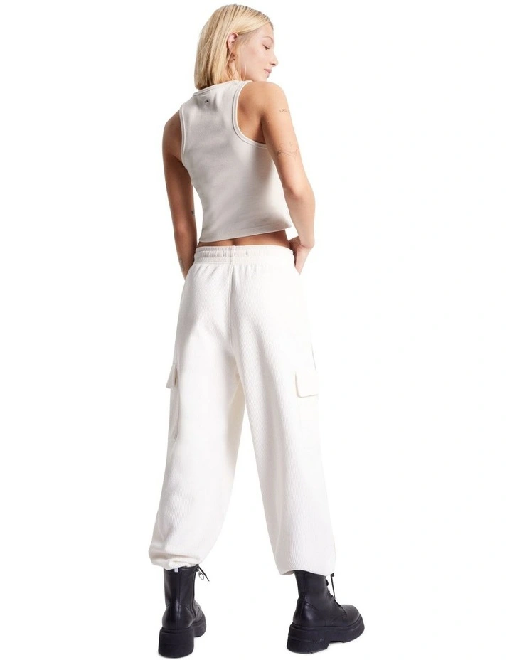 Essential Logo Slim Fit Tank Top in Cream