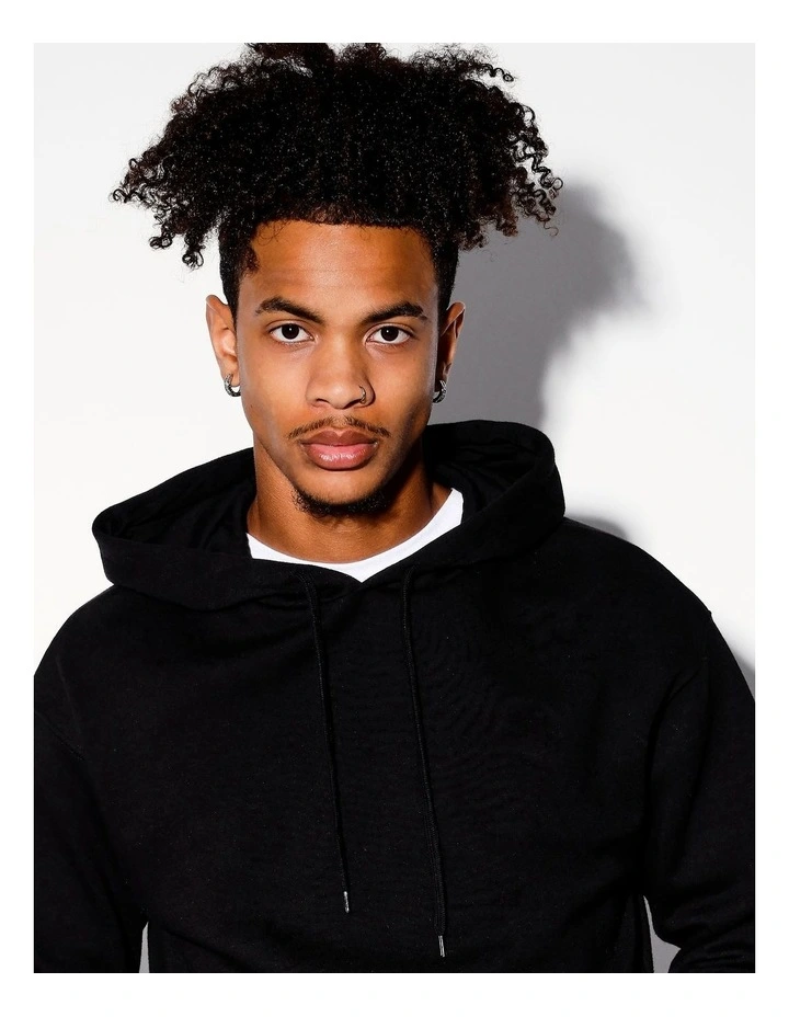 Nathan Pull Over Hoodie in Black