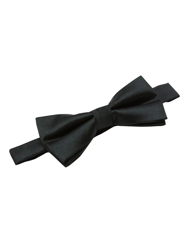 Plain Silk Twill Black Bow Tie