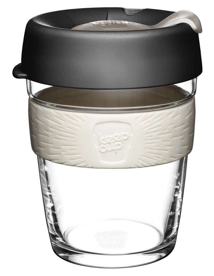 Brew, Reusable Glass Cup, M 12oz/340ml in Qahwa