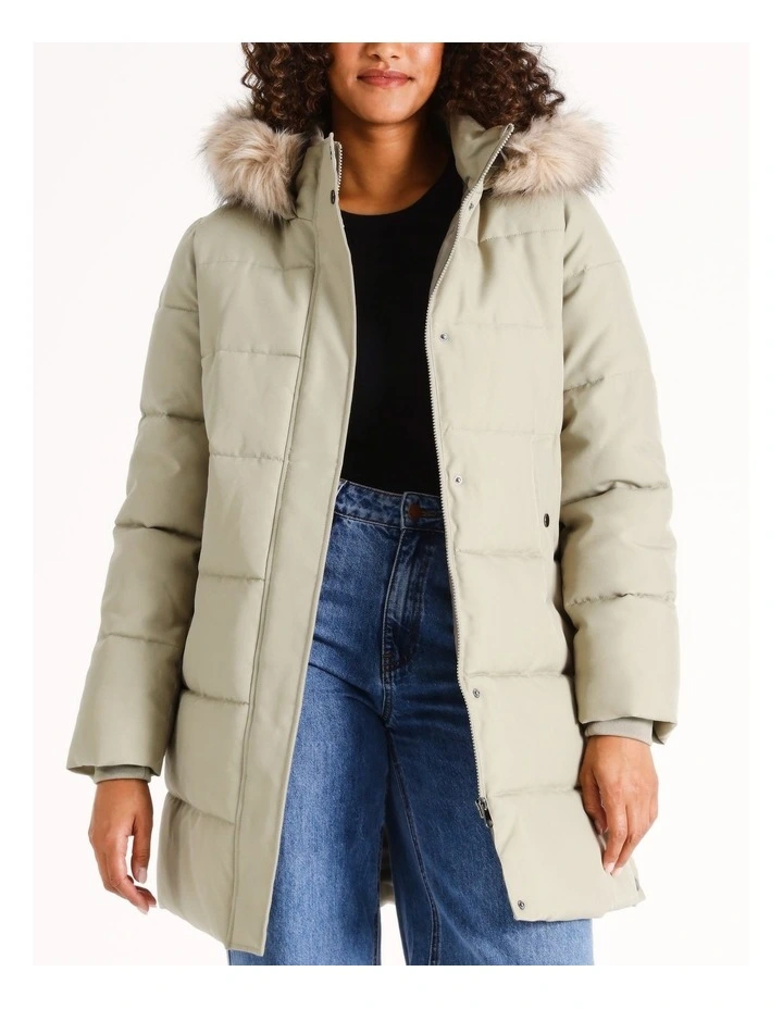 Addison Padded Coat in Laurel Oak