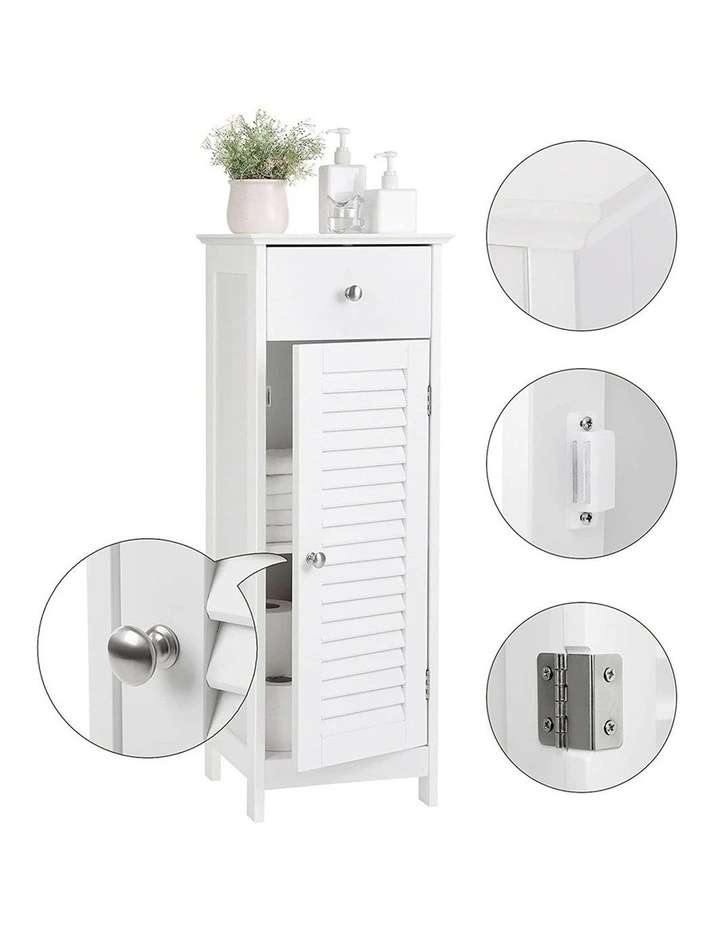 Floor Cabinet with Drawer and 1 Door in White