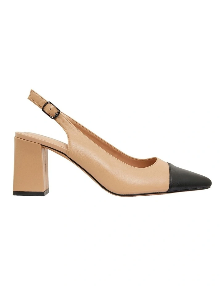 Kirsty Heeled Shoes in Black/Camel Leather