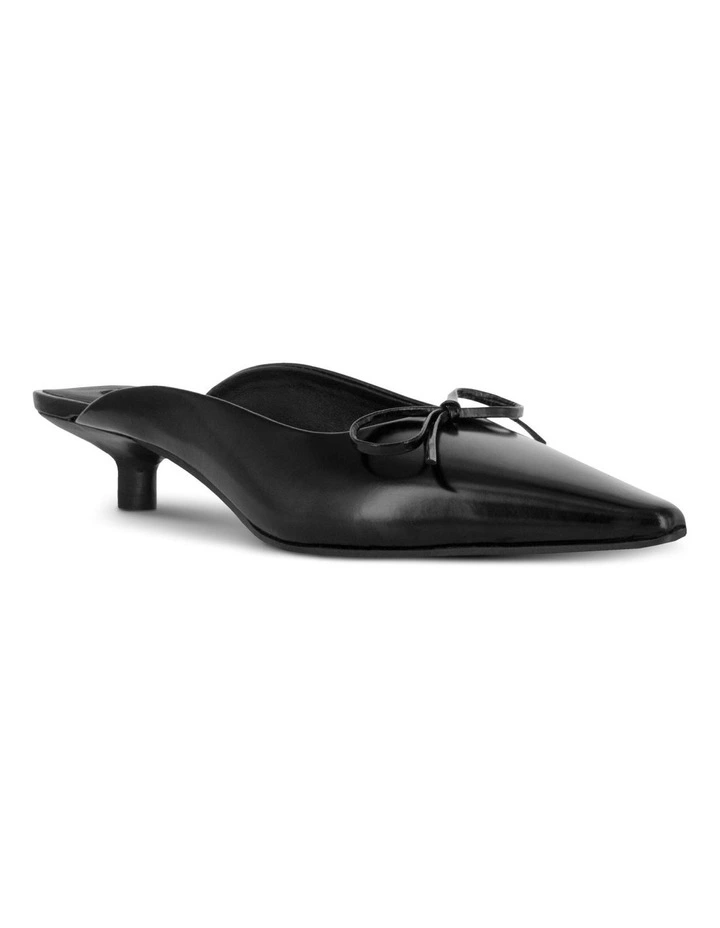 Fenton Kitten Heel Mules in Black